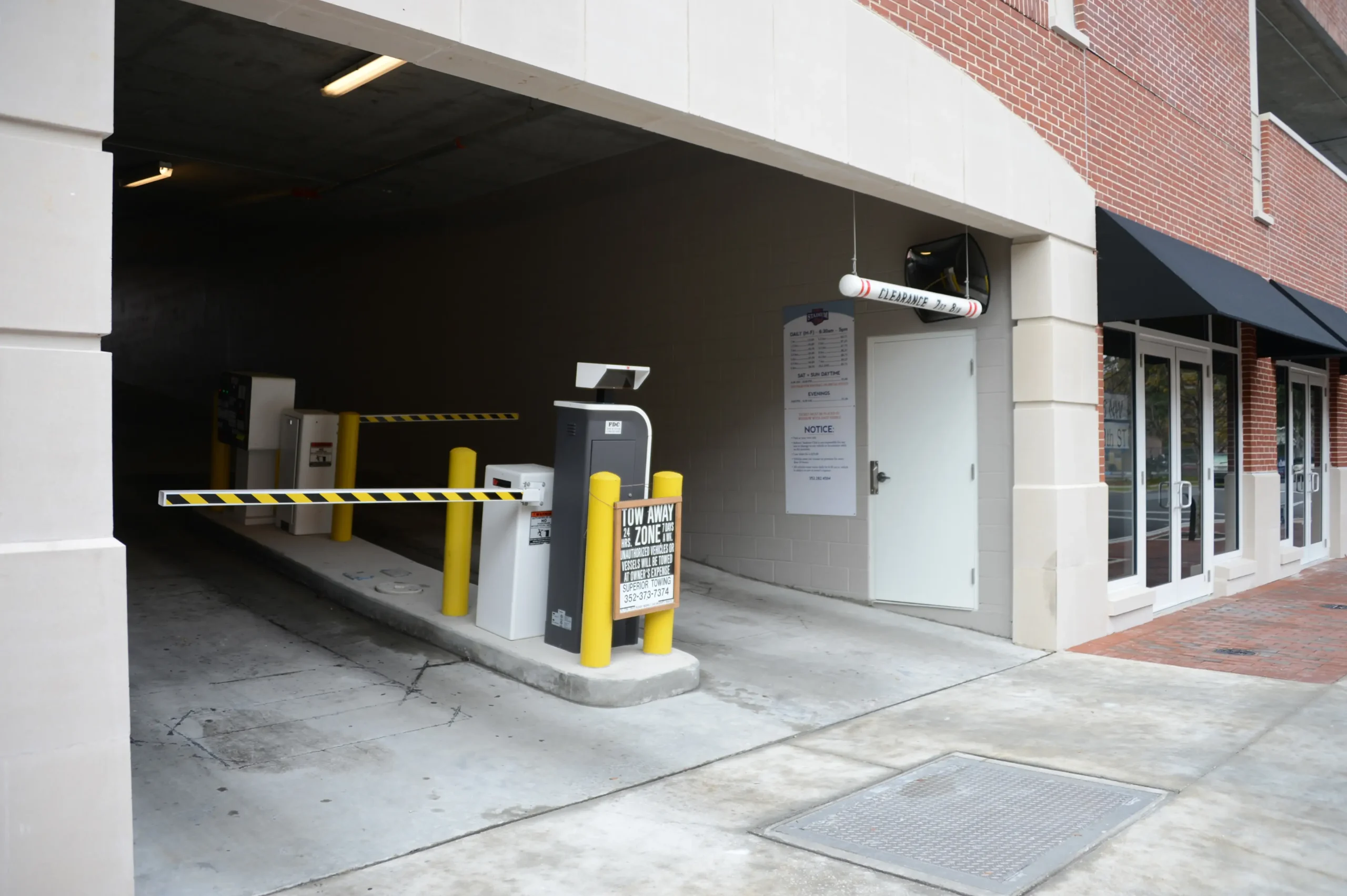 Parking Garage Entrance for Roberts’ Stadium club located in Gainesville, Florida.