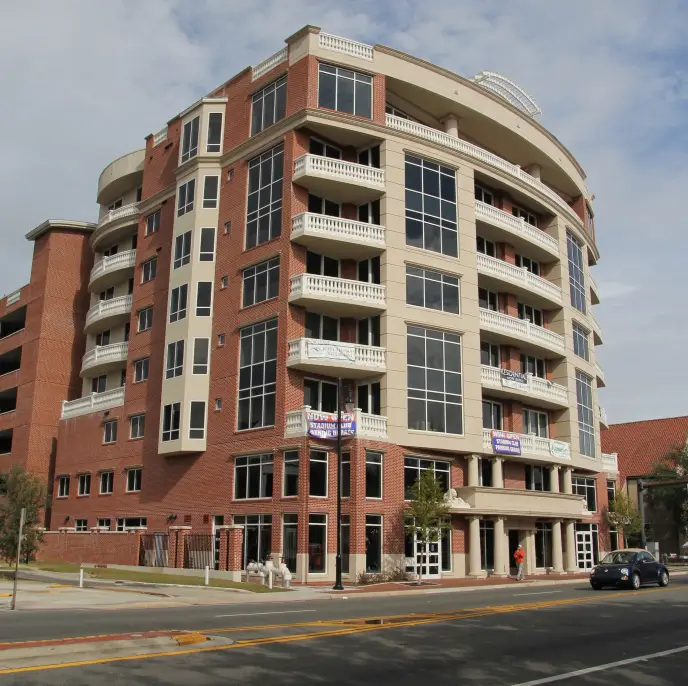 Street view of Roberts’ Stadium Club located across from Ben Hill Griffin Stadium, in Gainesville, Florida.