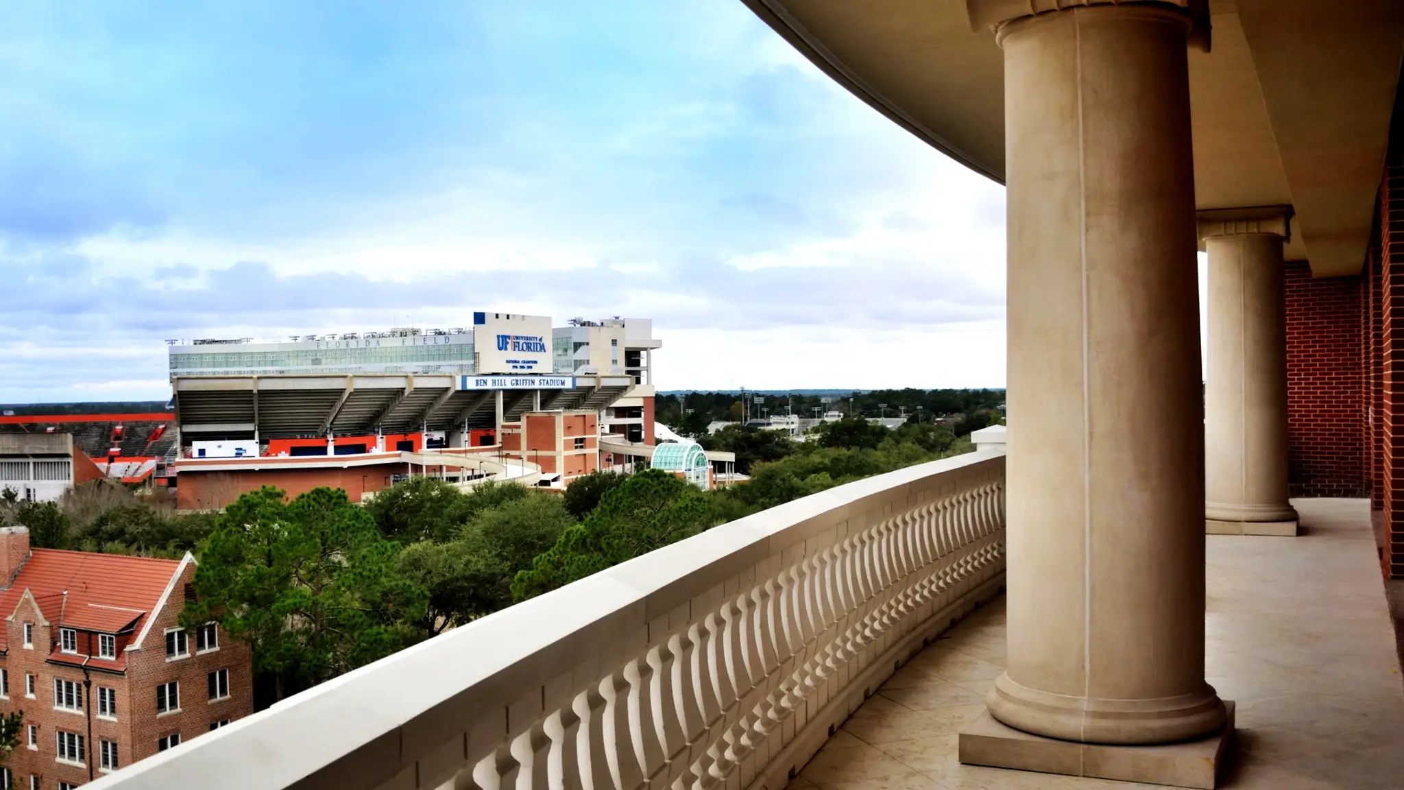 Panoramic view of Ben Hill Griffin Stadium, home of the Florida Gators, located in Gainesville, Florida.